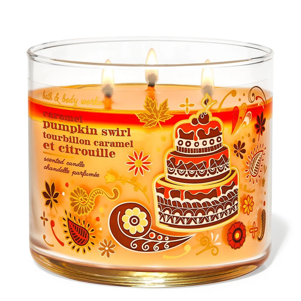 شمعة كراميل اليقطين ذات الثلاث فتائل 411 غم