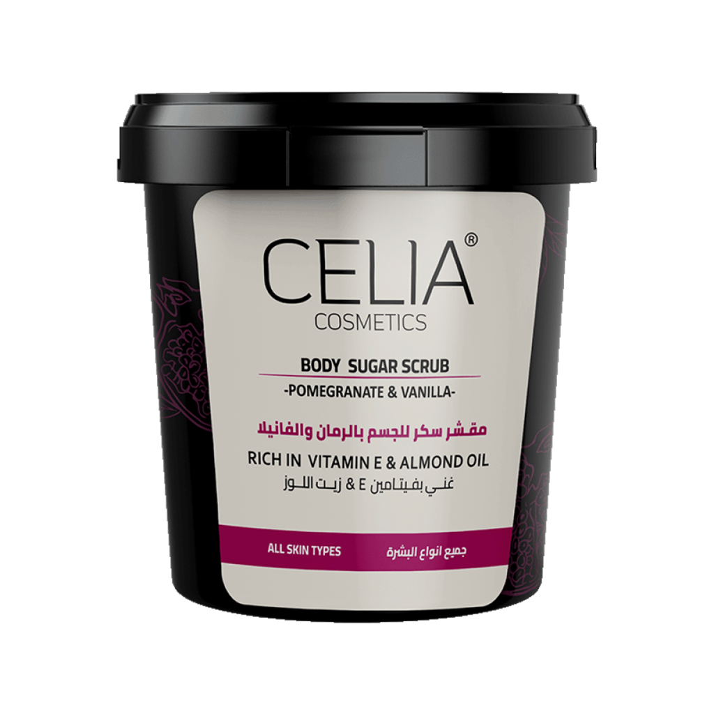  مقشر السكر للجسم بالرمان والفانيليا 600 غم