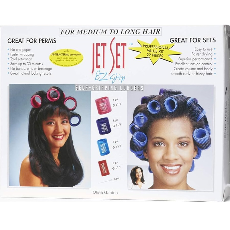 مجموعة أدوات تجعيد الشعر من 22 قطعة للشعر الطويل