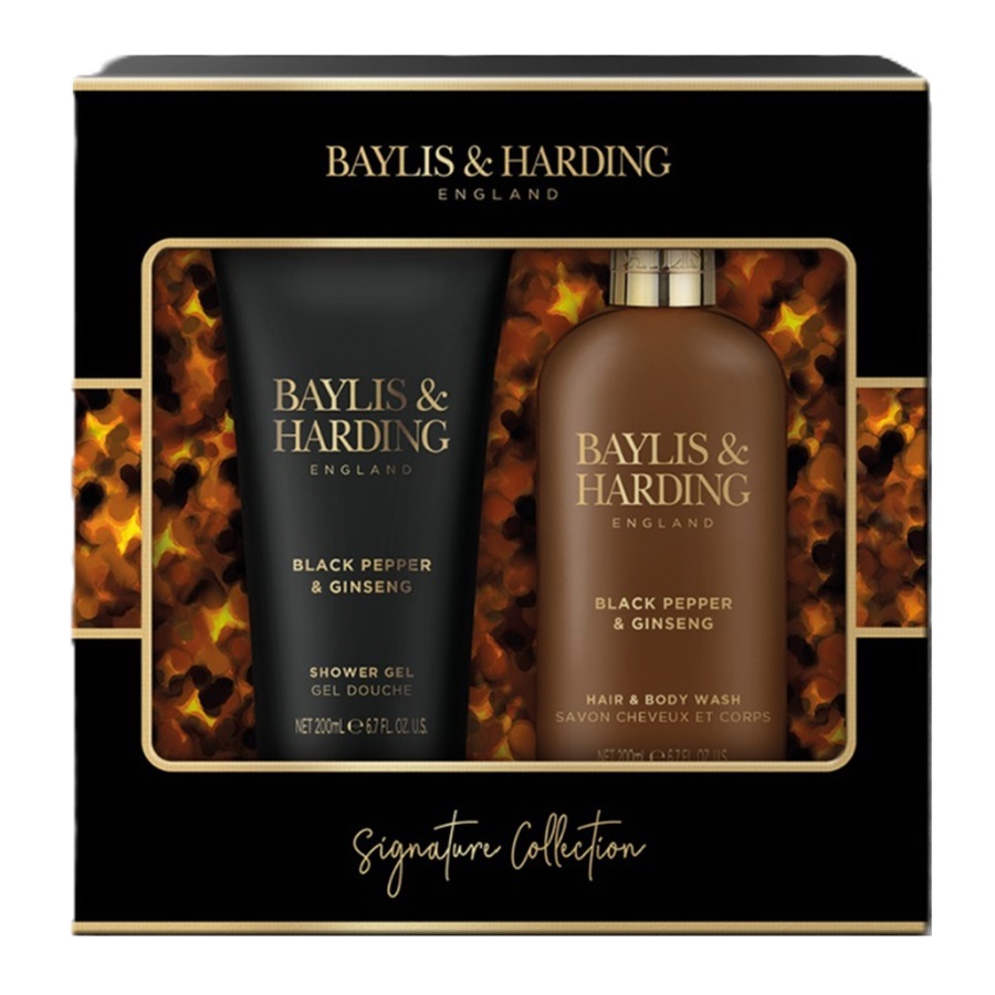 مجموعة الاستحمام للرجال بالفلفل الأسود والجينسينج 2 قطعة