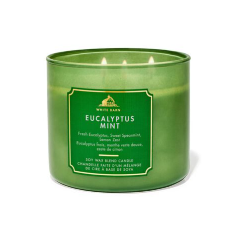 شمعة معطرة بالأوكالبتوس والنعناع 3 فتائل 411 غم