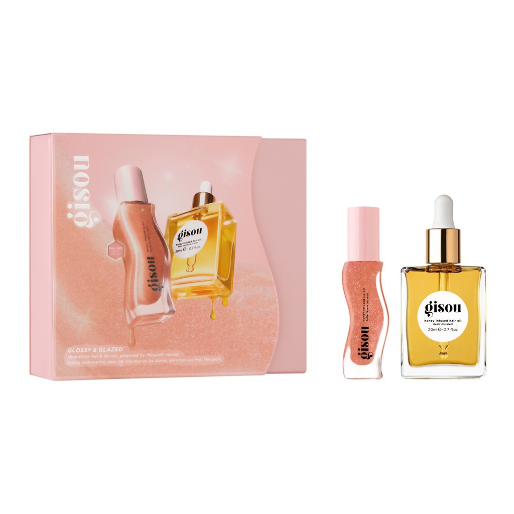 مجموعة ثنائية من مكونات العناية بالشعر والشفاه