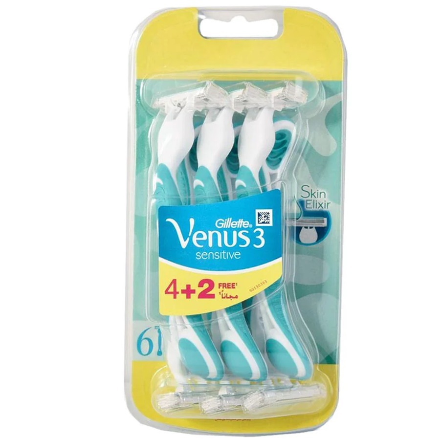 شفرات حلاقة نسائية للبشرة الحساسة 6 شفرات